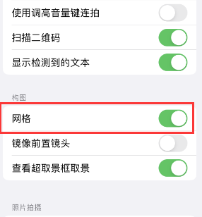 逊克苹果手机维修网点分享iPhone如何开启九宫格构图功能