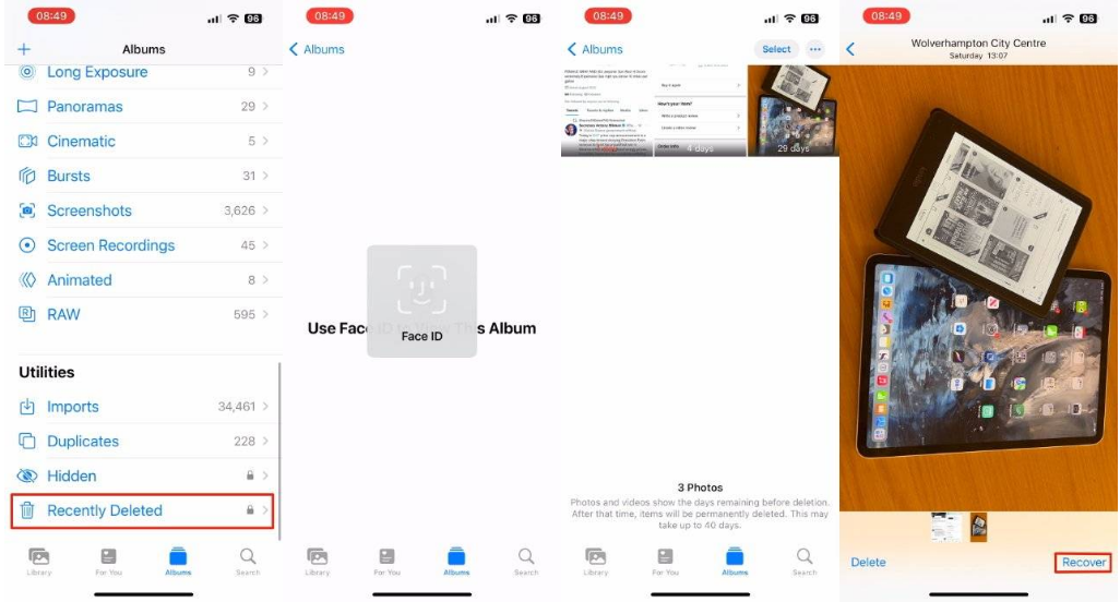 逊克苹果14维修分享 iPhone14 上恢复已删除的照片 