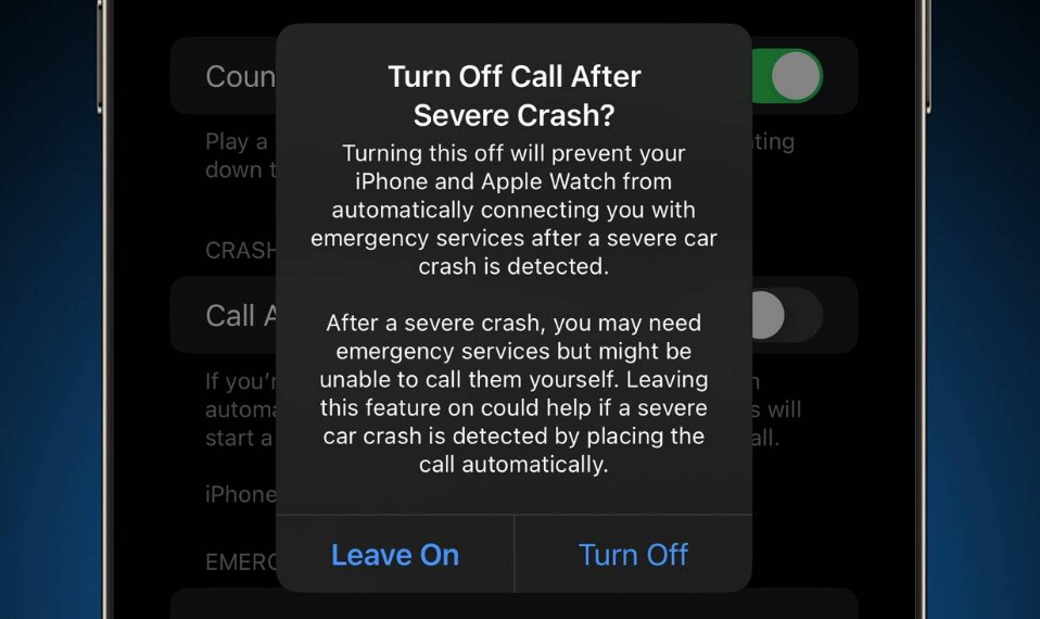 逊克苹果14维修分享 iPhone 14 和 Apple Watch 上关闭崩溃检测 